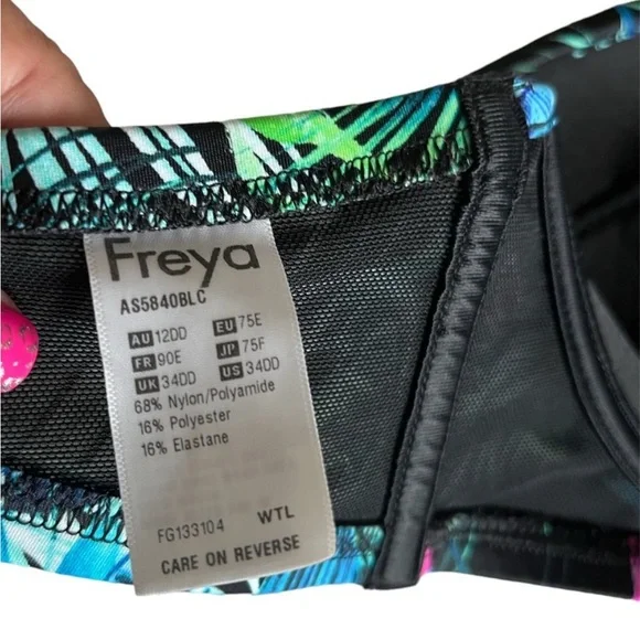 Freya Multicolor Patterned Bikini Top, 34DD - Picture 4 of 5